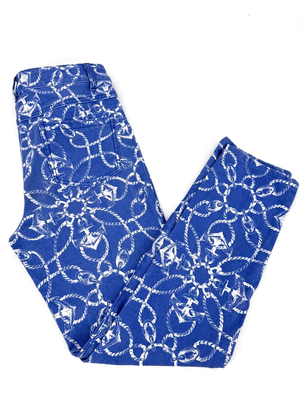 J McLAUGHLIN Nautical Anchor & Rope Print LEXI Jeans - Picture 7 of 8